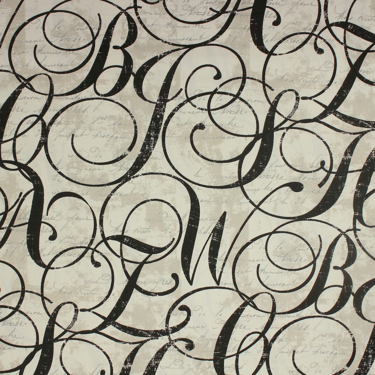Richloom Calligraphy Charcoal Home D&#xE9;cor Fabric